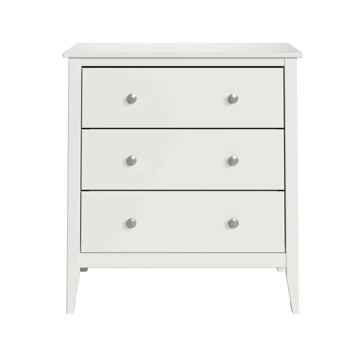 Jela USA 47913 Rectangular Classic Pine Wood 3-Drawer Dresser - White, 17.13l x 29.92w x 31.89h in, 51 lbs, Smooth Glides, Ideal for Bedroom Dresser Organization