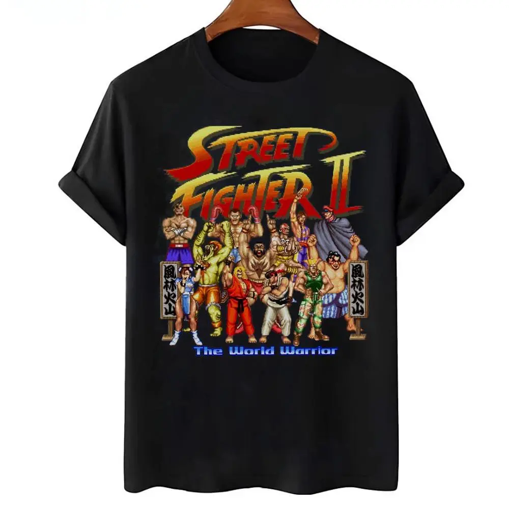 Street Fighter 2 - All Characters Victory Pose Montage Black T-shirt