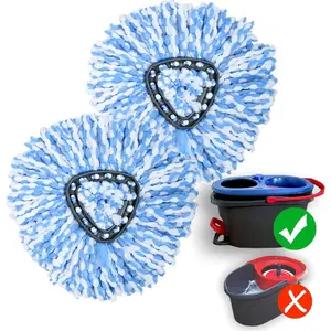 2 Pack Mop Replace Head Compatible with O Cedar Rinse 2-Tank Spin Mop - Mop Refills 100% Microfiber, Deep Machine Washable and Easy-to-Replace