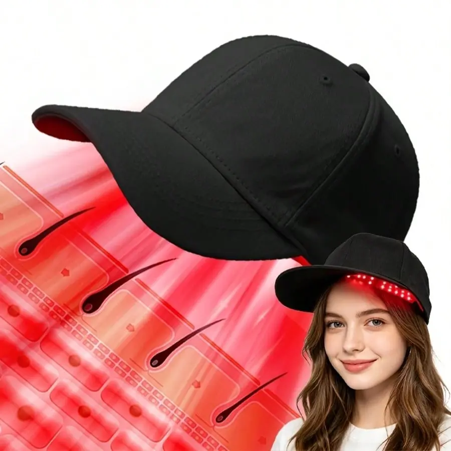 Portable USB Hair Care Cap, Built‑in 108 LED Beads Scalp Massager Hat, Comfortable Hair Treatment Hood, Unisex for Men Women Home & Outdoor Hair Care
