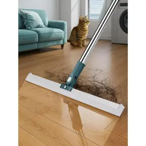 Pet Hair Tile,Dirt,Hardwood Floors,3 in1 Multifunctional,Liquids,Mop All Surface Sweeper And Squeegee For Wet and Dry Cleaning Dust,1 CountHome Retractable Silicone Floor Squeegee Bathroom Glass Floor Squeegee.