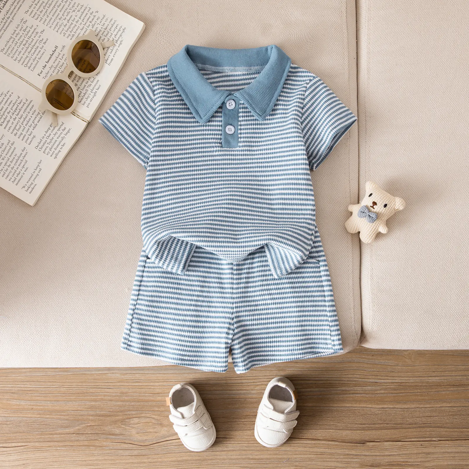 Baby Boy Summer Outfit Striped Short Sleeve T-shirt Toddler Boy Summer Clothes 6 12 18 Months 2 3 4 5 6 T Short Set