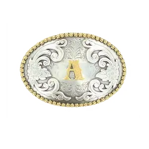 Nocona Antique Scroll & Initial  Belt Buckle 37072