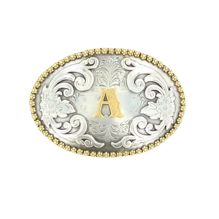 Nocona Antique Scroll & Initial  Belt Buckle 37072