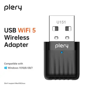 Plery U151 USB WiFi Adapter for Desktop & PC 5G&2.4G Dual Band AC650Mbps Wireless Network Adapter with MU-MIMO Technology & WPA3 Security for Windows 11/10/8.1/8/7