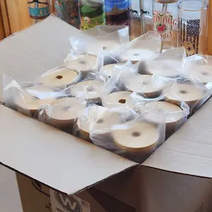 Wonkyware - Smoothie cups with bamboo lids and stainless steel straw (packs of 48)