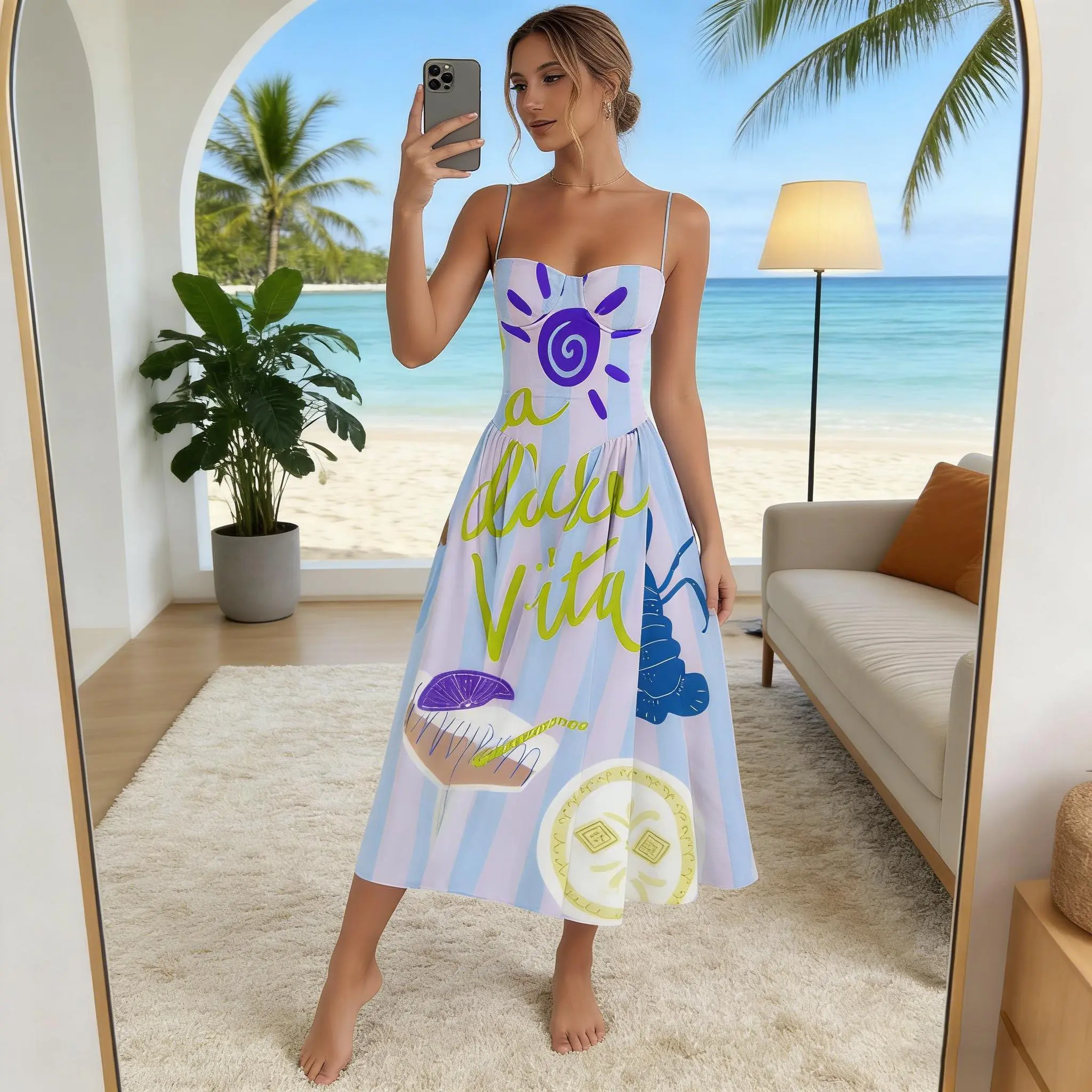 Slip Elegant Dress-Blue