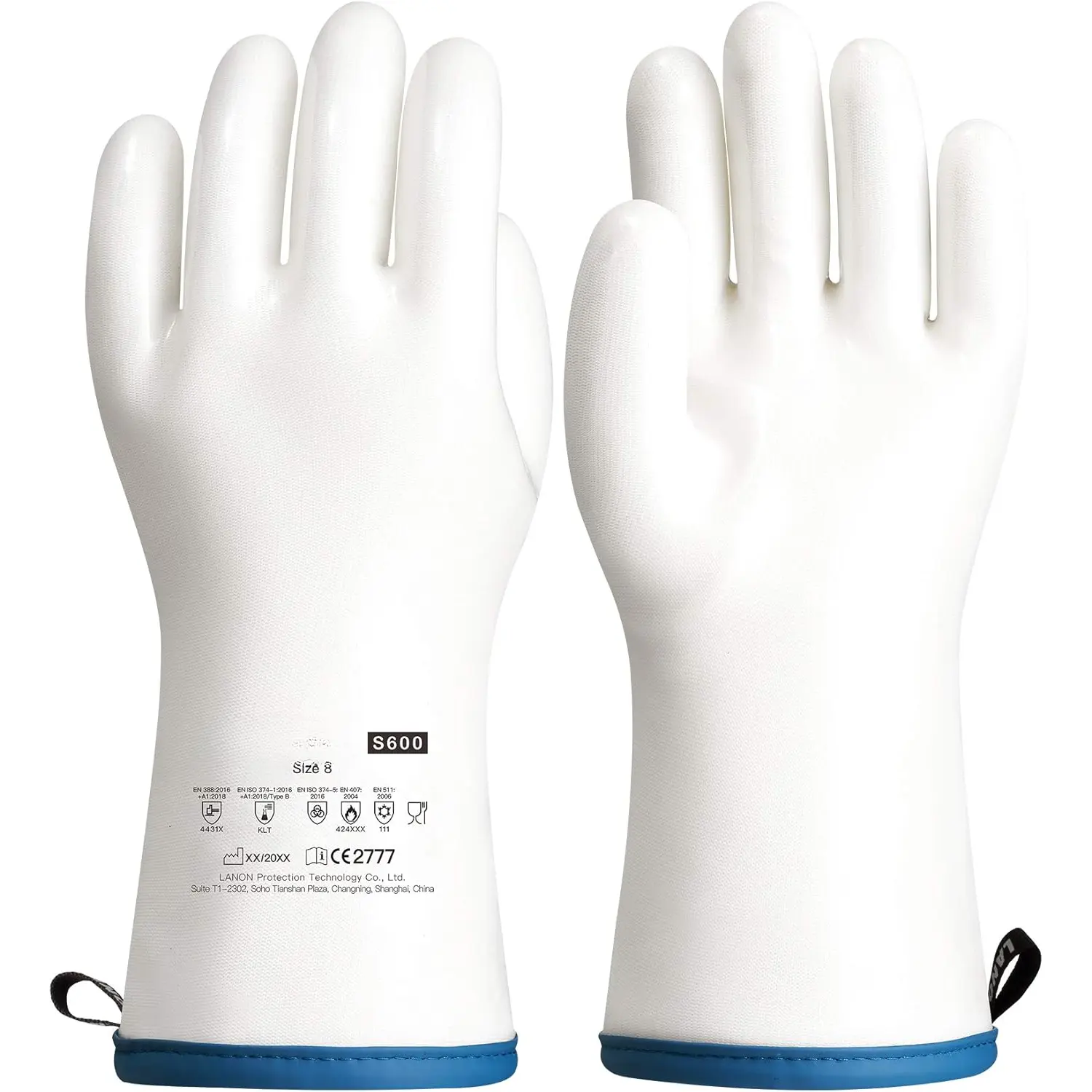 Liquid  Gloves, Heat Resistant Oven Gloves with Fingers,  Grade, , White, Medium