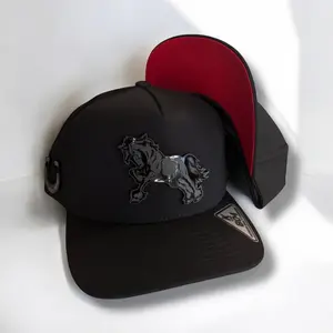 Caballo Hats - Classic Black Design with Curved Brim, Logo Patch, Adjustable Strap, Versatile Baseball Cap Style