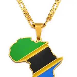 Gold Necklace with State Design Pendant, Comfortable Body Care Accessory