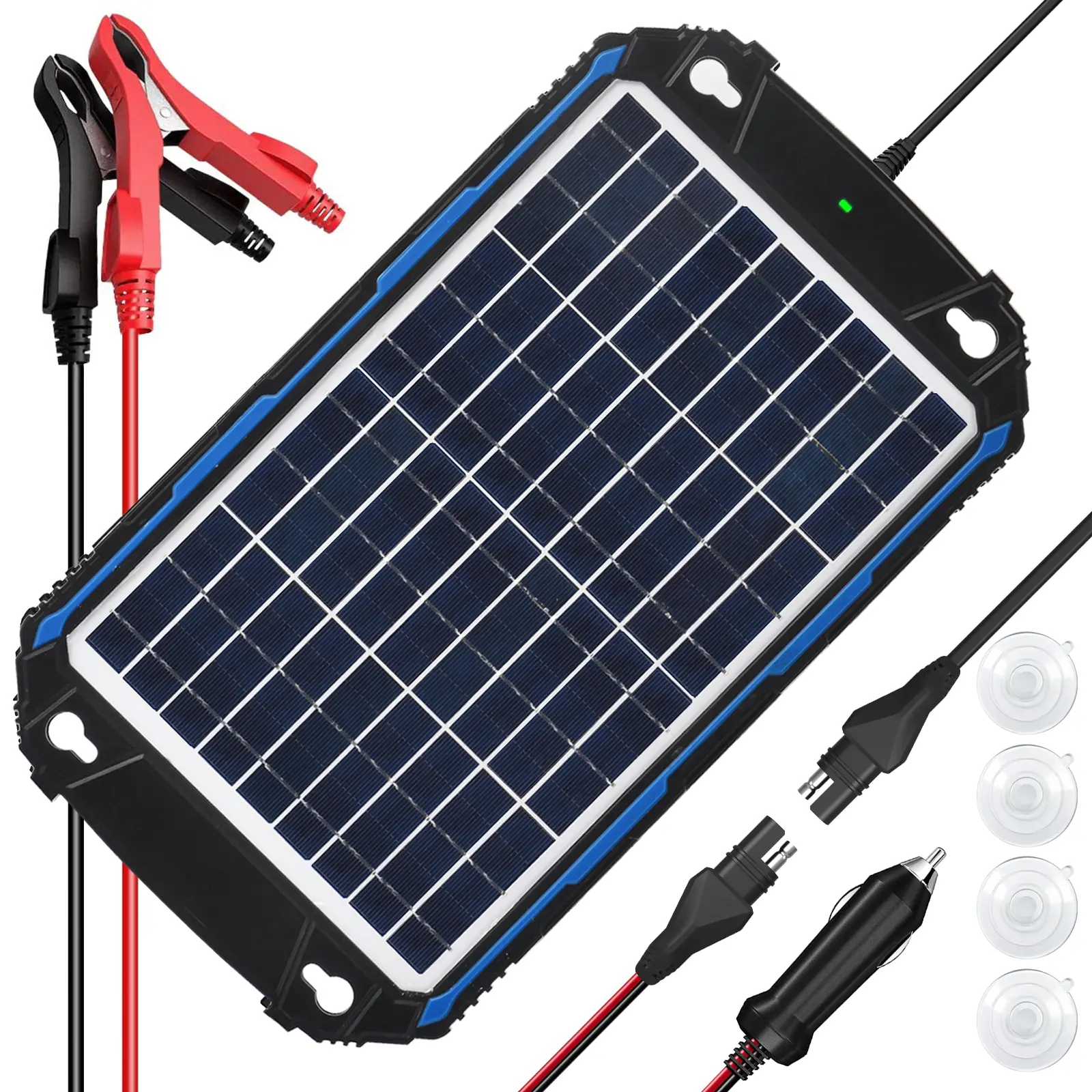 SUNER POWER Waterproof 10W 12V Solar Battery Charger & Maintainer Pro, Built-in UltraSmart MPPT Charge Controller, 12 Volt Solar Panel Trickle Charging Kits for Car Automotive Boat Marine RV Trailer