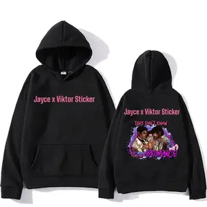 Jayce X Viktor Arcane Hooded Anime Print Harajuku Kawaii Cute Hoodie With Hooded Fleece Clothing Sudaderas Casual Pullovers