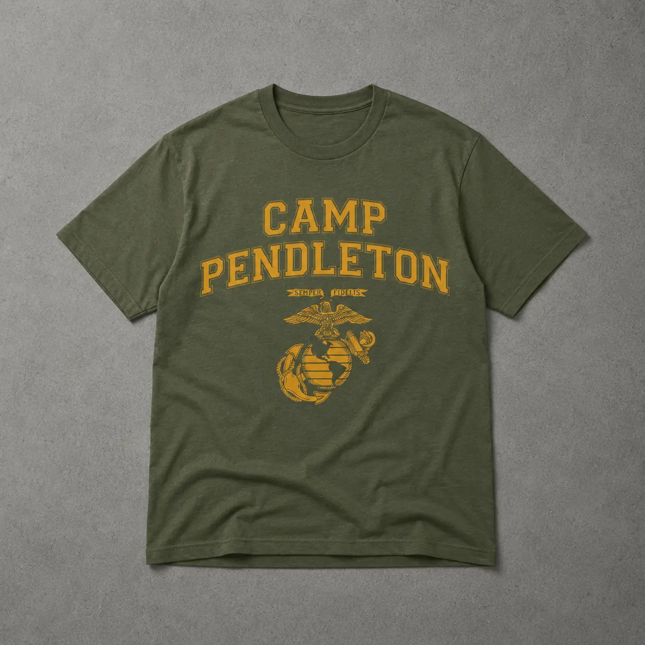 Menswear Short-Sleeve T-Shirt - Marine Corps Base Camp Pendleton USMC EGA Graphic Top, Veteran Support Gift, Patriotic Casual Streetwear Outfit