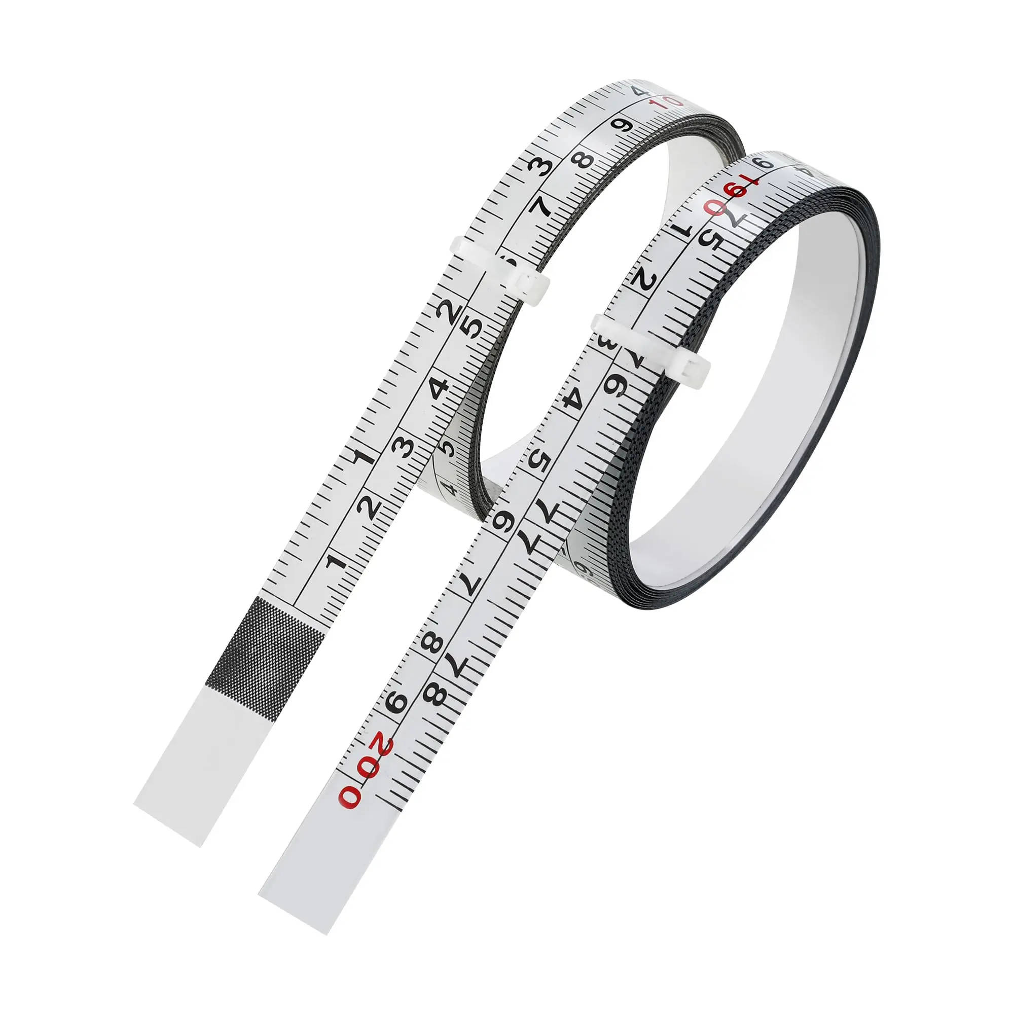 2-Pack Self-Adhesive Steel Measuring Tape with Dual Imperial & Metric Scales, Adhesive Backing for Woodworking Tools, Table Saws, Miter Saws & DIY Projects, Crafting