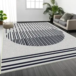 One light gray striped hallway rug, lightweight, easy-to-clean, foldable floor mat, washable and low-maintenance home decor rug, suitable for hallways, stairs, bedrooms, kitchens, etc.