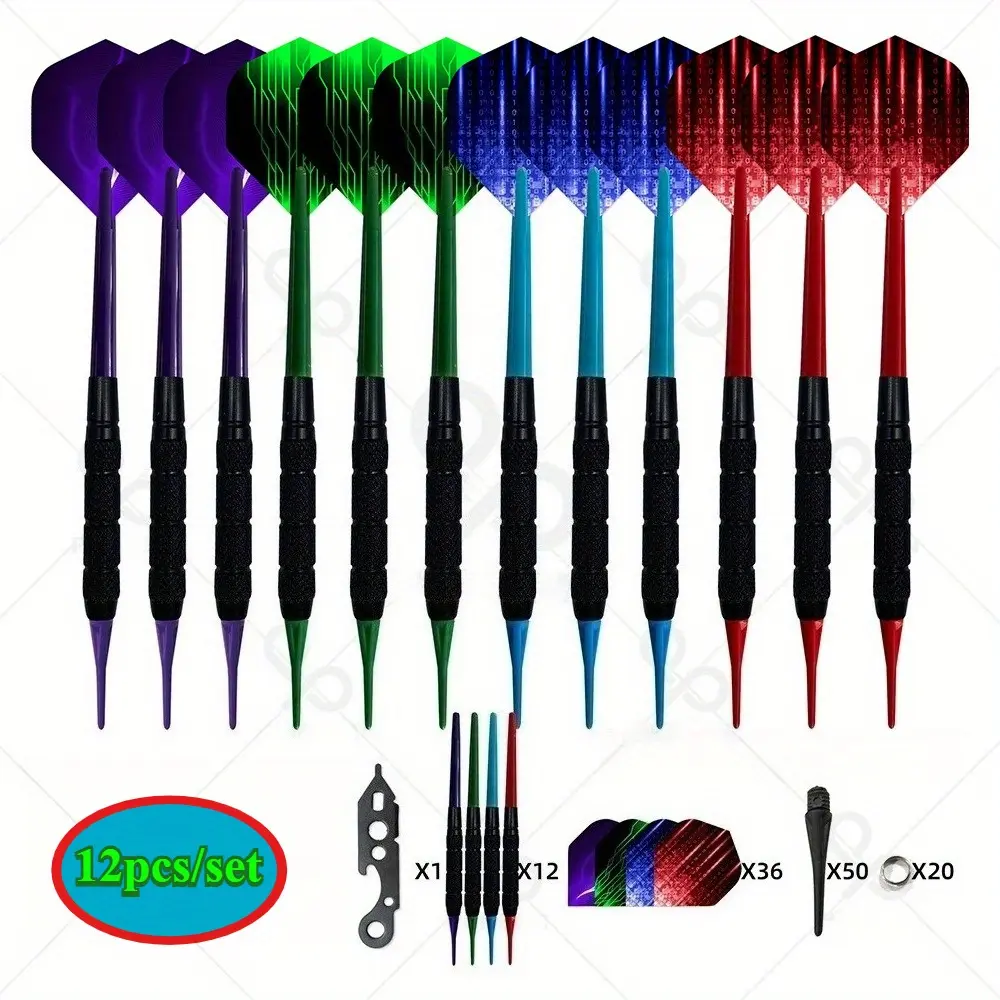 12pcs soft dart needles set, 2BA universal, unbreakable, for electronic targets, Darts Tips, Darts Sets, Dart Pins