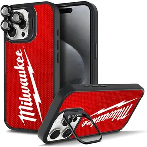 (Springtok) Milwaukee Tools M18 Fuel Tough Aesthetic Pattern Magsafe Casing for Iphone 16 15 14 13 12 11 PRO plus MAX Hard TPU Metal Lens Frame Film with Bracket Stand Gift Shockproof Camera Holder Speaker Collection Toolbox Logo Black Box Phone Cases Men