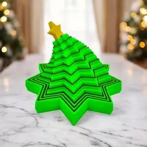 Expanding Fidget Christmas Tree with Star