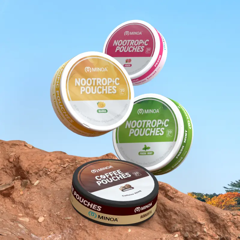 Caffeine Nootropic Pouches (Variety Pack) - Energy Pouches with Alpha GPC, L-Tyrosine & L-Theanine with No Sugar or Artificial Sweeteners - 20 Pouches Per Can