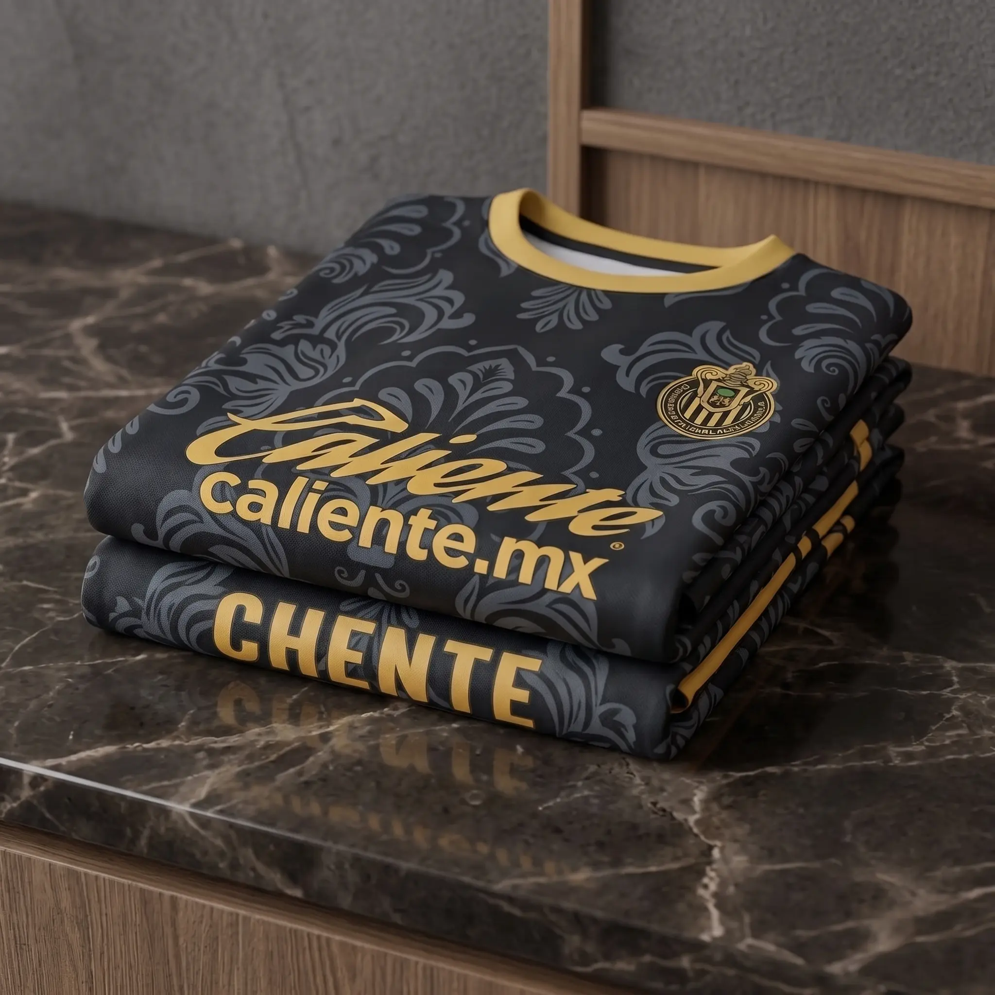 Print Full Team Black Soccer Jersey, Black Fan Version, Short Sleeve, Quick-Dry Football Shirt