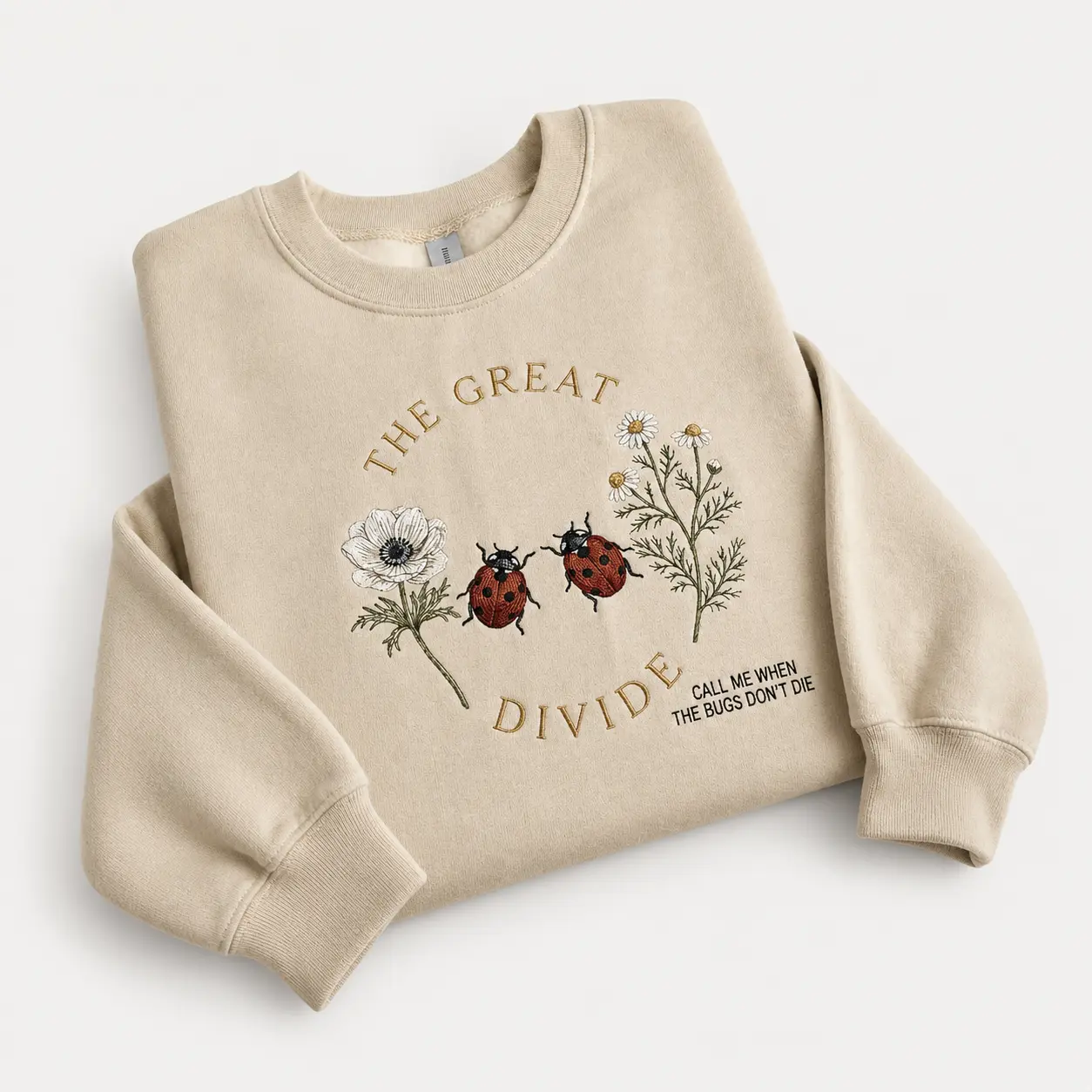 Embroidered Last of The Bugs Club Sweatshirt, Music Inspired Crewneck, Ladybug Dancing Sweatshirt,The Great Divide Concert, Music Fan Gift