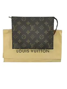 Pre-owned Louis Vuitton Canvas Toiletry Bag Monogram Toiletry 19 W/ Dust Bag Perfect For Daily Use