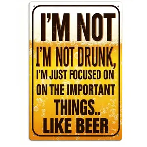 Funny Fridge Warning Vintage Metal Tin Sign, Iron Hanging Wall Decor No Power Needed, Classic Bar Man Cave Ornament for Beer Lovers