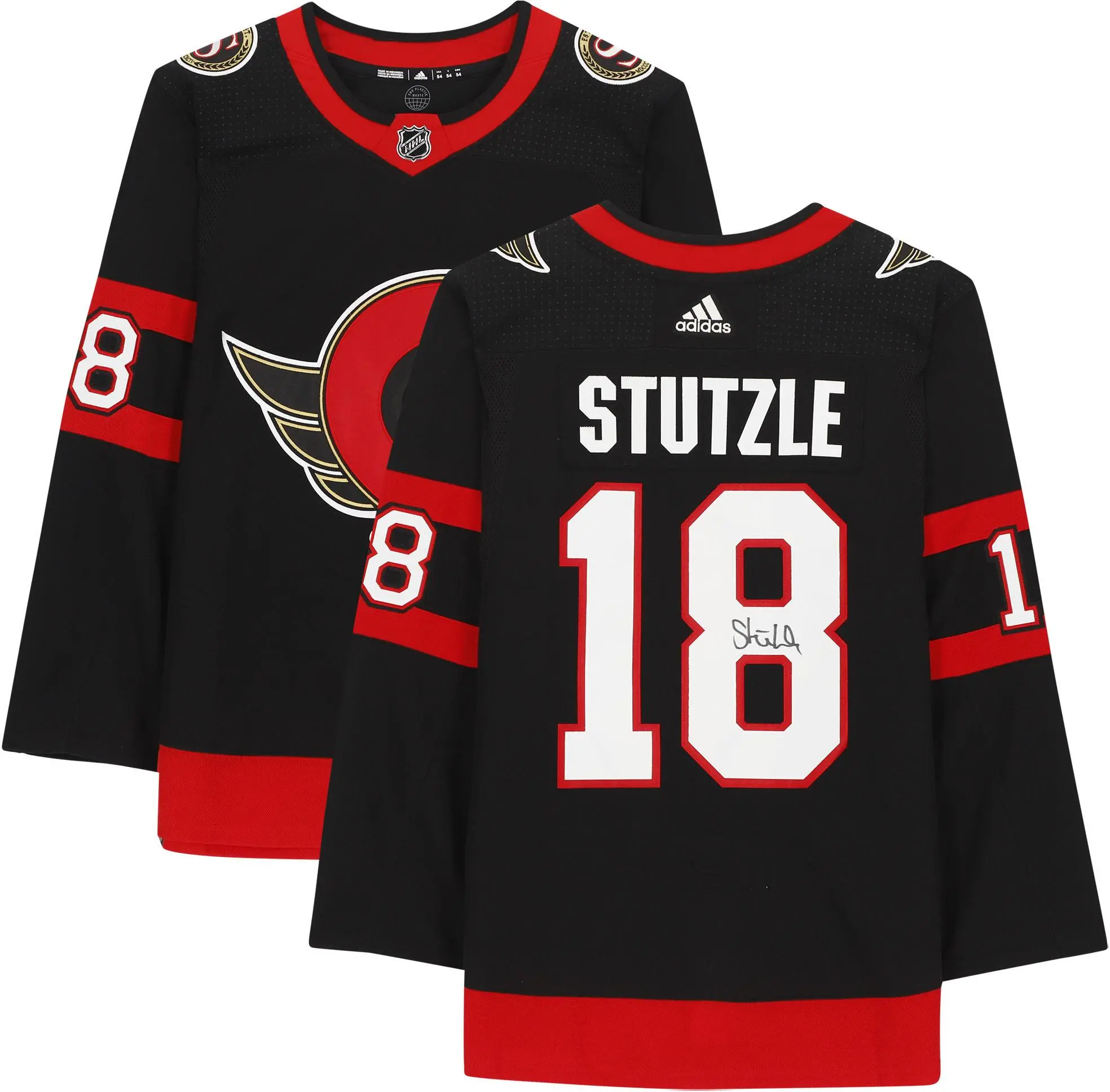 Tim Stutzle Ottawa Senators Autographed Black Adidas Authentic Jersey - Fanatics Authentic Certified