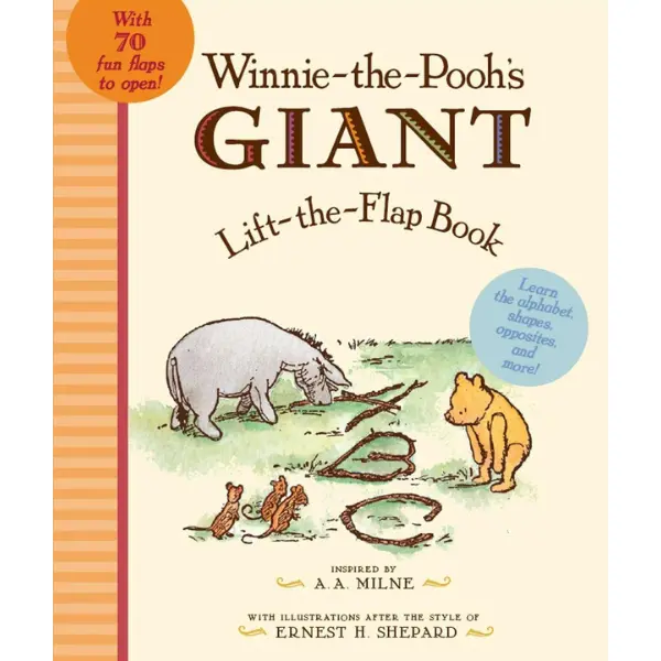 Winnie-the-Pooh's Giant Lift-the-Flap Book by A.A. Milne - 70 Fun Flaps for Learning Shapes, Colors, Numbers, Letters & Time, Time Learning Fun
