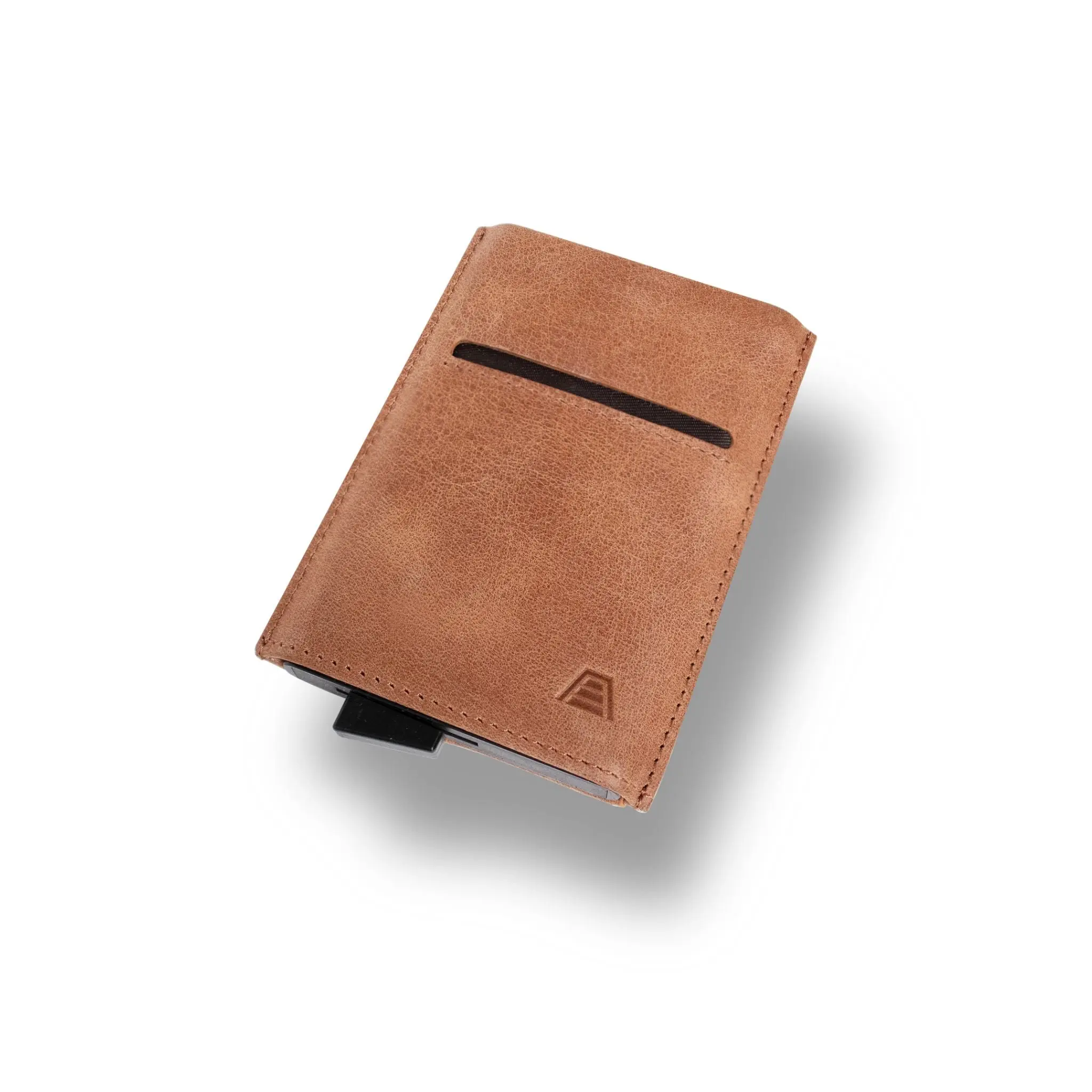 Andar Pilot Trigger-Action Card Wallet - Slim RFID Protection Aluminum Front Pocket Accessory with Leather Wrap, Quick-Access Business Minimalist Billet EDC Men's Wallet, Business Minimalist Wallet, Billet Men's Wallets