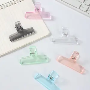 10 pcs Transparent Colorful Small Clips Acrylic Exam Paper Tail Clip Document Organizer Office Duckbill Clamp