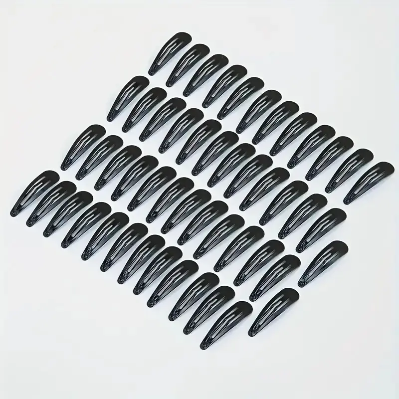 40pcs/Set Black Elastic Hair Clips for Women, Strong Hold Clips for Braiding Bangs Makeup Shower, Daily Hair Accessories Gift