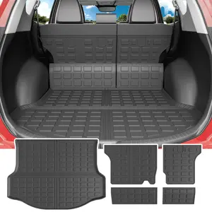 Trunk Mat Compatible with 2013 2014 2015 2016 2017 2018 Toyota RAV4 Cargo Liner All Weather Backrest Mat Replacement for Toyota RAV4 Accessories (Fit 2013-2018, Rear Trunk Mat + Backrest Mats)