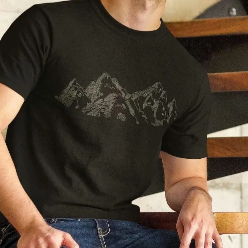 Mountaineer Gift for Men, Outdoors Person Graphic Tee, Rocky Mountain Shirt, Nature Lover Shirt, Mountain Climbing Tshirt, Hiking T shirt
