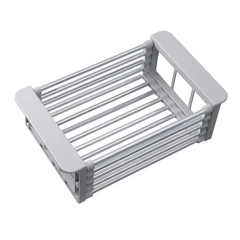 Retractable stainless steel sink top dishwasher - multi-layer folding drain basket, suitable for tableware, cups, vegetables | Space-saving kitchen storage design, efficient cleaning and drying rack, Dish Drainer, Drainage Rack