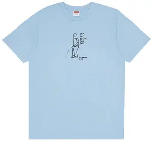 Supreme Gonz Tee (SS25) Powder Blue Men's 100% Authentic Comfortable Everyday Wear Tshirt Gym Casual Soft Cotton Short Sleeve