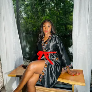 African Print Bridal Robe - Lightweight Kimono Style for Brides, Bridesmaids, and Bridal Showers