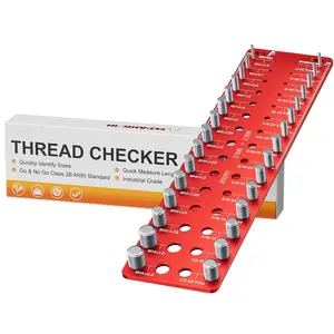 Thread Checker, 30 Nut & Bolt Thread Size Checker 15 Standard &15 Metric, Wall-Mounted Stainless Steel Thread Gauge Checker with Inch & Metric, Bolt Size Finder