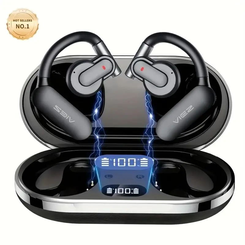 NEW M75-Wireless Earbuds Bluetooth Headphones Playback Ear Buds Power Display with Noise Canceling Mic Headsets for Sports Workout Running Black Audio Electronic