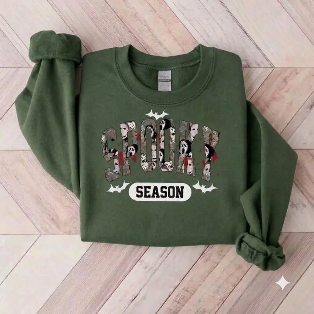 pooky Season Shirt - Sweatshirt - Hoodie , Horor Halloween Sweatshirt , Ghost Shirt , Halloween Gift , Fall Crewneck Sweater, Halloween Party Shirt, Full Color, For Men, For Women, Casual, Classic Fashion