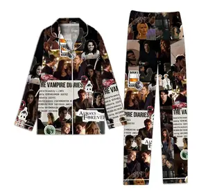 Vampire Diaries Kid & Adult Pajamas Set, Family Matching Halloween Xmas Sleepwear, Bookish Gift Outfit