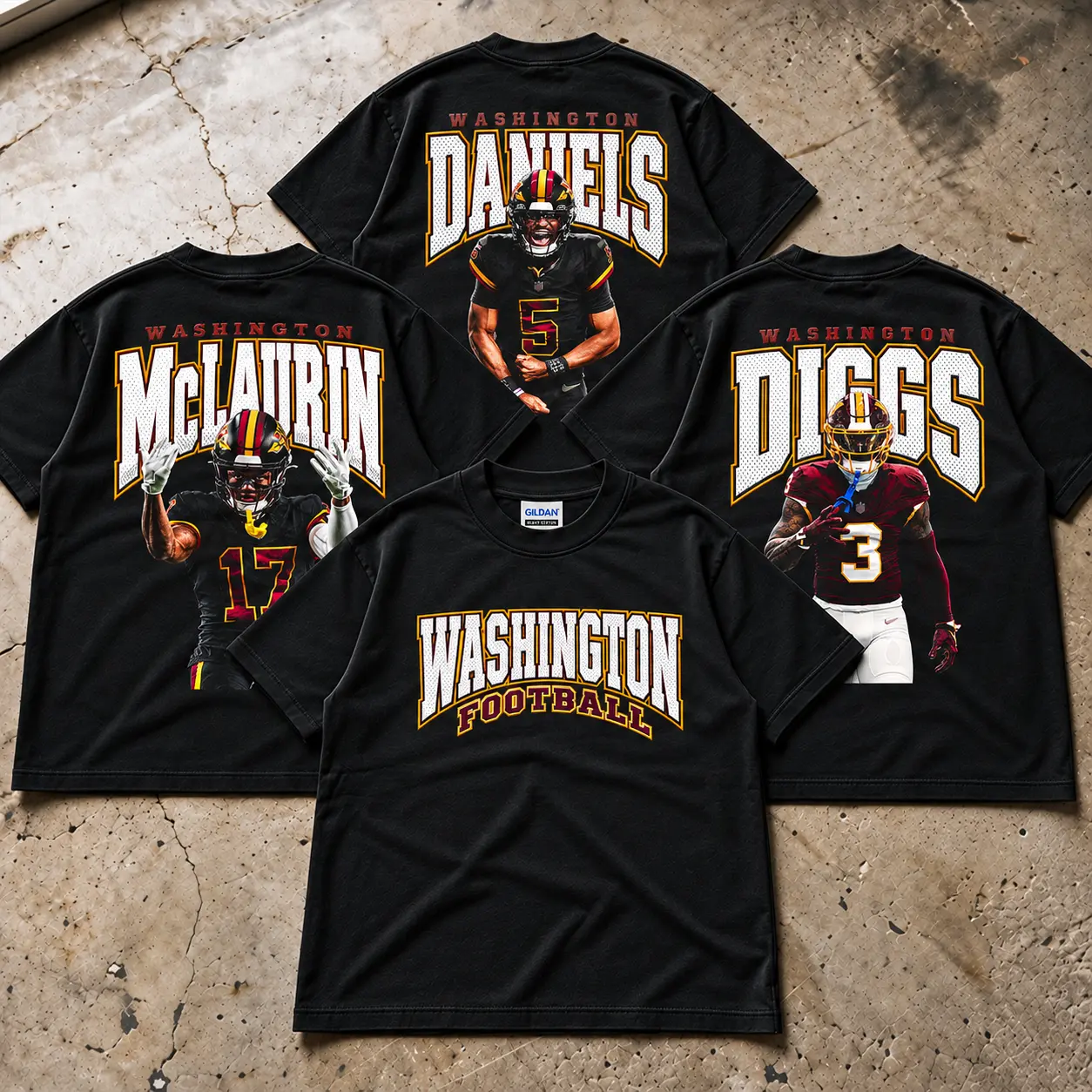 [Collection] Washington Football Players Premium Heavy 100% Cotton T-Shirt, Jayden Daniels, Terry McLaurin, Stefon Diggs Fans Game Day Outfit 2026, Philly City Football Fans Merch, Gift For Husband, Boyfriend