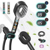 Matte Black shower set + 3 PACK 20 Stage Filter