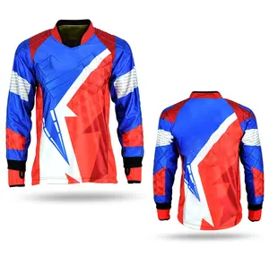 Galaxy High Quality Paintball Long Sleeve Padded Lightweight Jersey White/Red/Blue - 1274