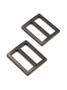 Slider Widemouth Flat 1in Black Metal Set of Two