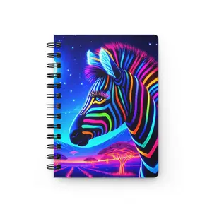 Neon Zebra Spiral Bound Journal