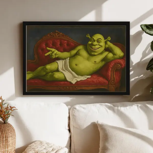 [New Product Launch] Lightweight Renaissance Shrek Print Funny Meme Bathroom Poster, Artistic Home Wall Decoration, Cool & Whimsical Kid Room Decor, Post Ideas for Home Supplies Enthusiasts - Viral Find - Weirdcore - Gen Z Aesthetic - Gag Gift