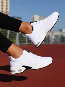 Women's Cushioned Sneakers Versatile Sports Casual Shoes Lightweight Breathable Shock Absorption Running Shoes Soft Sole Comfortable Mid-Aged Walking Shoes Workout Sneakers Running Trainer