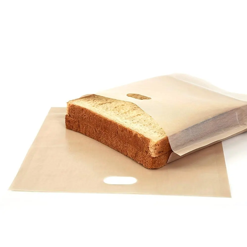 2pcs Non-Stick Reusable Toast Bags, Washable Toaster Bags for Grilled Cheese Sandwiches - Can Be Used in Ovens Grills And Microwave Ovens, 6.3 X 6.5 Inches Heat Resistant Sandwich Bag, Baking Bag Bakeware Utensils