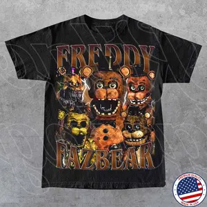 Freddy Fazbear Five Nights at Freddys Graphic Tee FNAF Horror Game Shirt Retro Animatronic Merch Gift For Woman and Man Unisex T-Shirt
